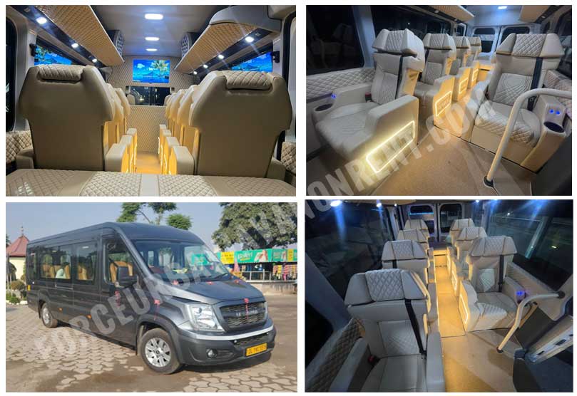11+1 seater force urbania van with 1x1 modified seats with foldable sofa seat on rent in delhi