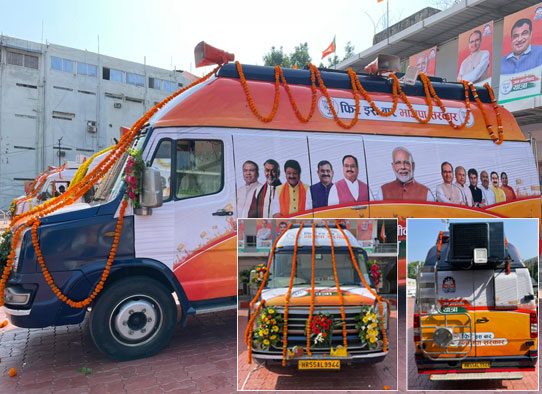 rent luxury caravan for election promotion and film shooting events in delhi with toilet washroom kitchen sofa bed on rent in delhi