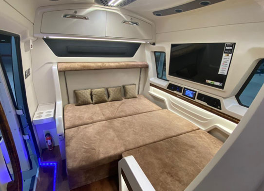 luxury caravan with toilet washroom sofa bed kitchen on rent in india