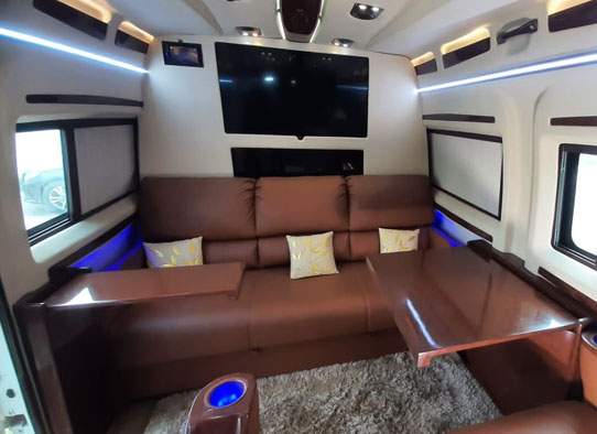 luxury caravan with toilet washroom sofa bed on rent in delhi